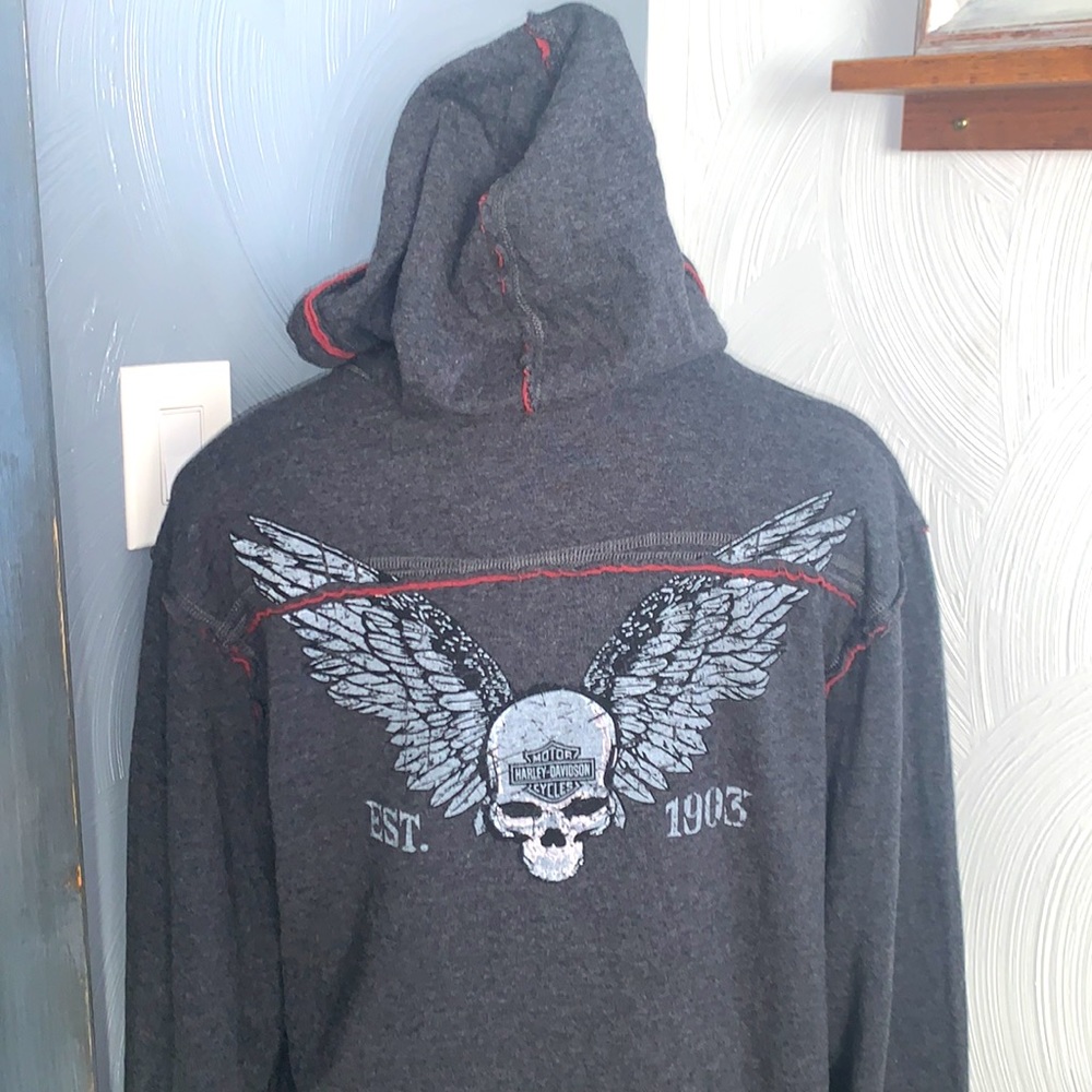 HARLEY DAVIDSON zip up hooded jacket Sz M NWT - Picture 4 of 8